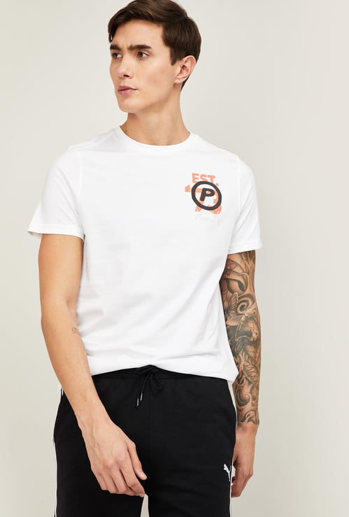 PUMA Men Printed Slim Fit Crew Neck T-shirt