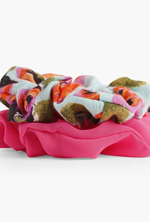 TONIQ KIDS Girls Printed Scrunchie- Pack of 2