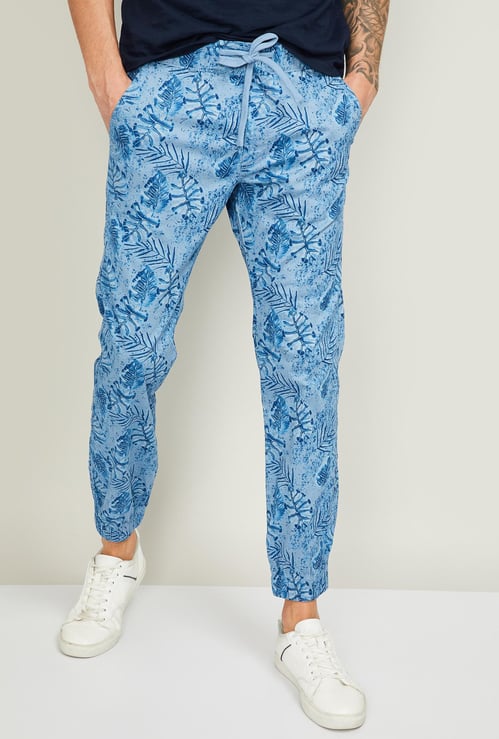 PEPE JEANS Men Printed Slim Tapered Fit Jogger Trousers