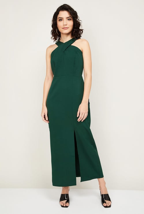 FABALLEY Women Solid Maxi Dress