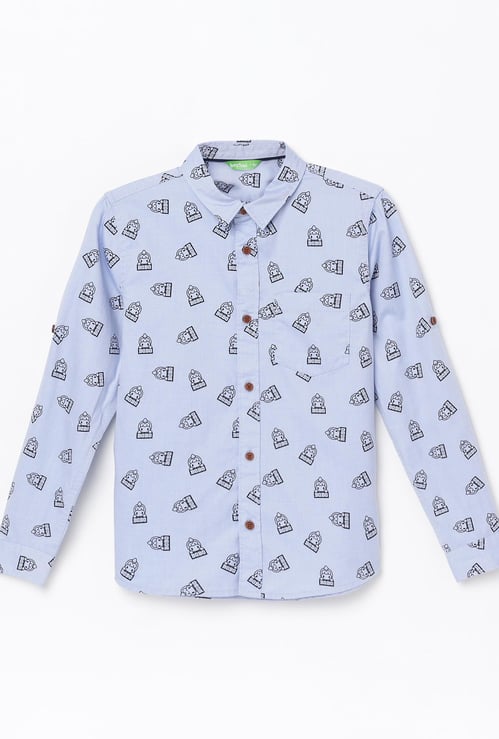 BOSSINI Boys Printed Regular Fit Shirt