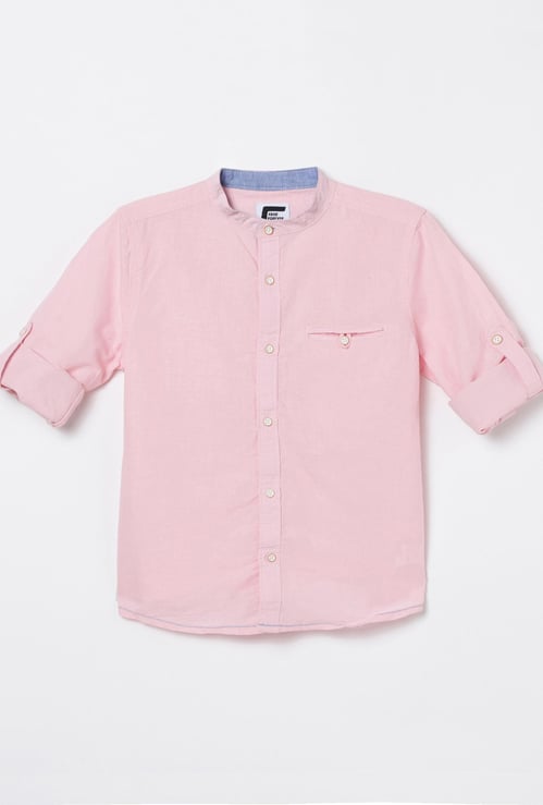 FAME FOREVER YOUNG Boys Solid Slim Fit Shirt