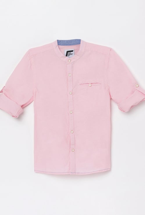 FAME FOREVER KIDS Boys Solid Slim Fit Shirt