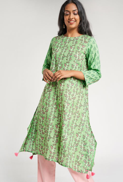GLOBAL DESI Women Floral Printed A-Line Kurta