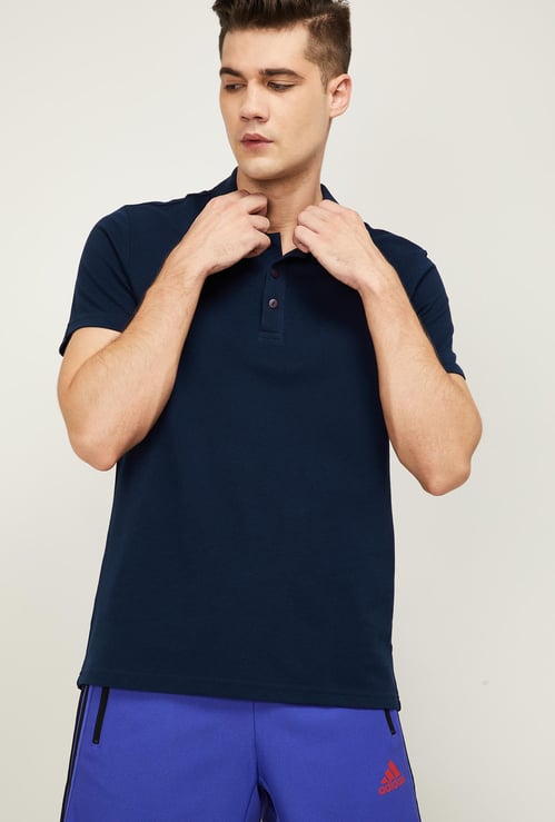ADIDAS Men Solid Regular Fit Training Polo T-shirt