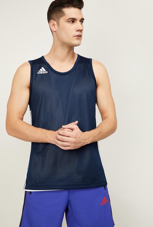 ADIDAS Men Patch Print Sleeveless Regular Fit Training T-shirt