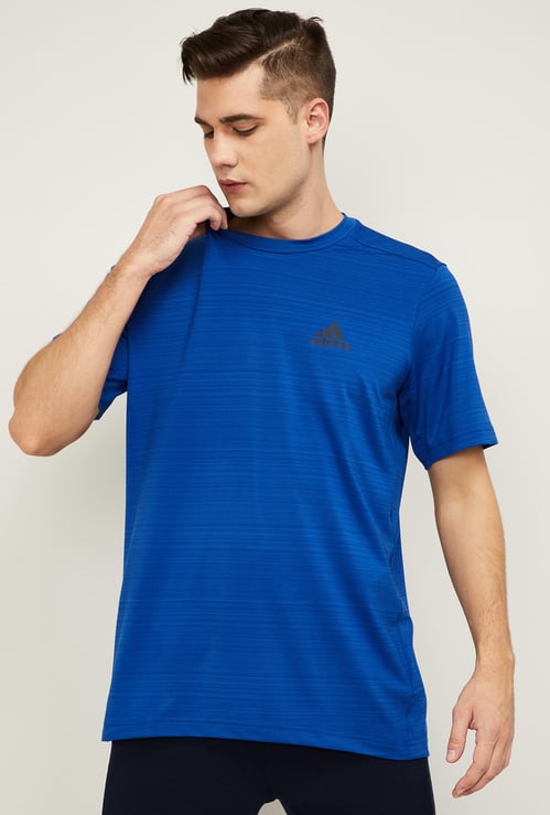 ADIDAS Men Textured Regular Fit Training T-shirt