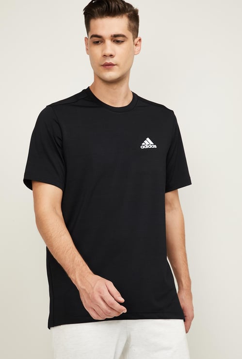 ADIDAS Men Solid Crew Neck T-shirt