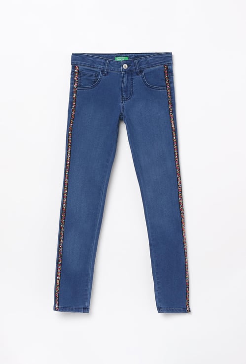 UNITED COLORS OF BENETTON Girls Embellished Regular Fit Jeans