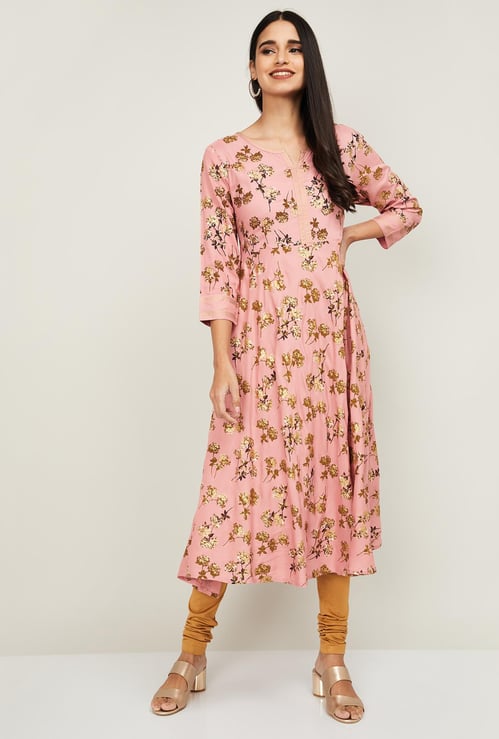 IMARA Women Floral Printed A-Line Kurta