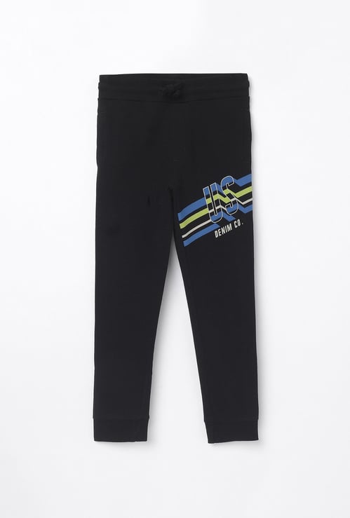 U.S. POLO ASSN. KIDS Boys Printed Elasticated Track Pants