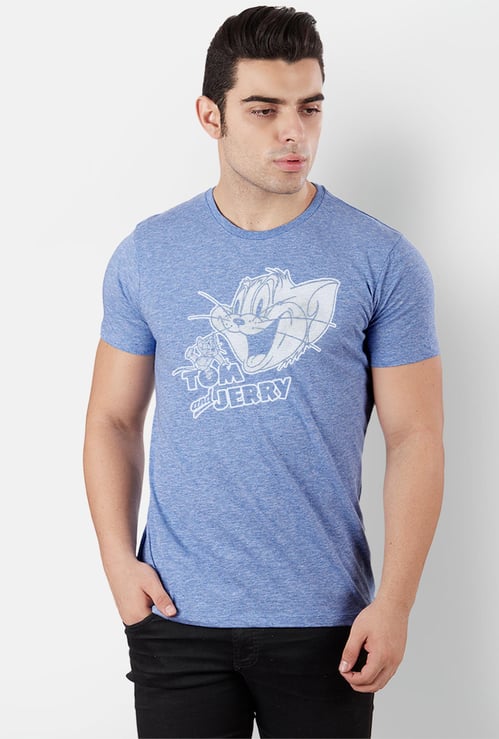 FREE AUTHORITY Men Printed Slim Fit Crew Neck T-shirt