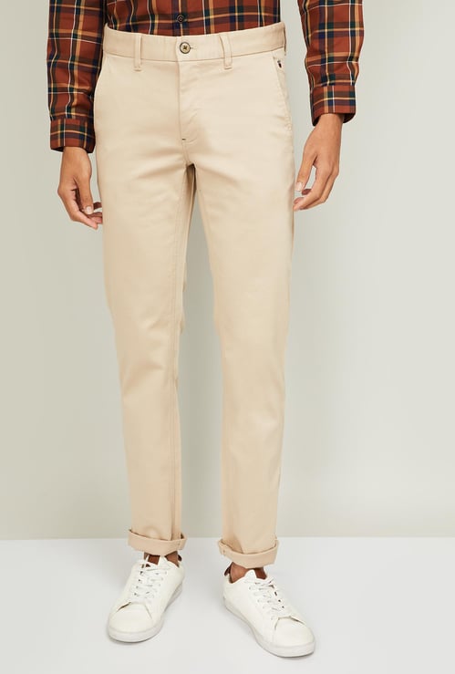 LP SPORT Men Solid Slim Tapered Casual Trousers