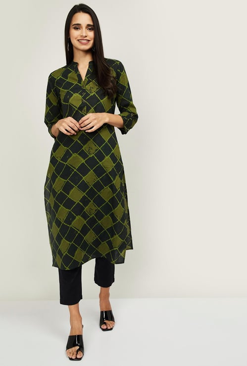 AMUKTI Women Checked Straight Kurta