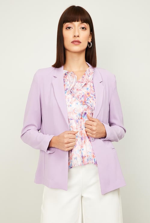 VAN HEUSEN Women Solid Single-Breasted Blazer