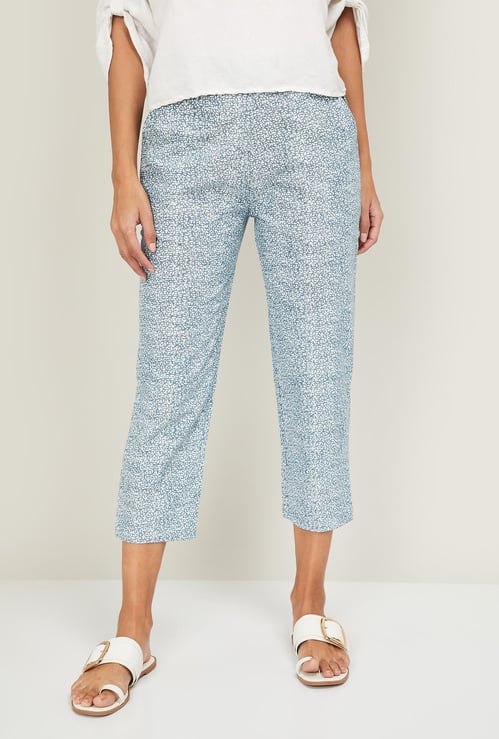 DE MOZA Women Printed Elasticated Straight Pants