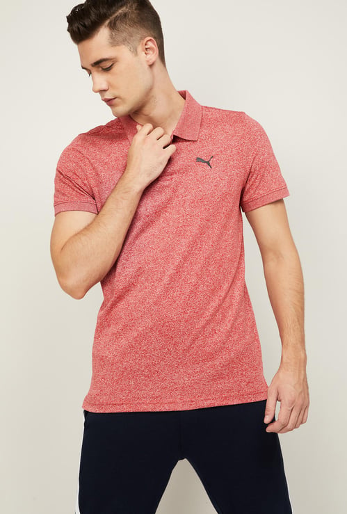 PUMA Men Textured Sports Polo T-shirt