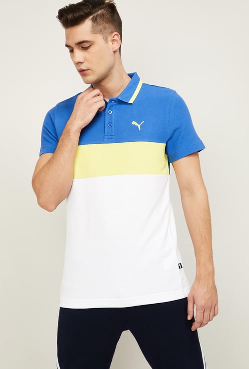 PUMA Men Colourblocked Regular Fit Training Polo T-shirt