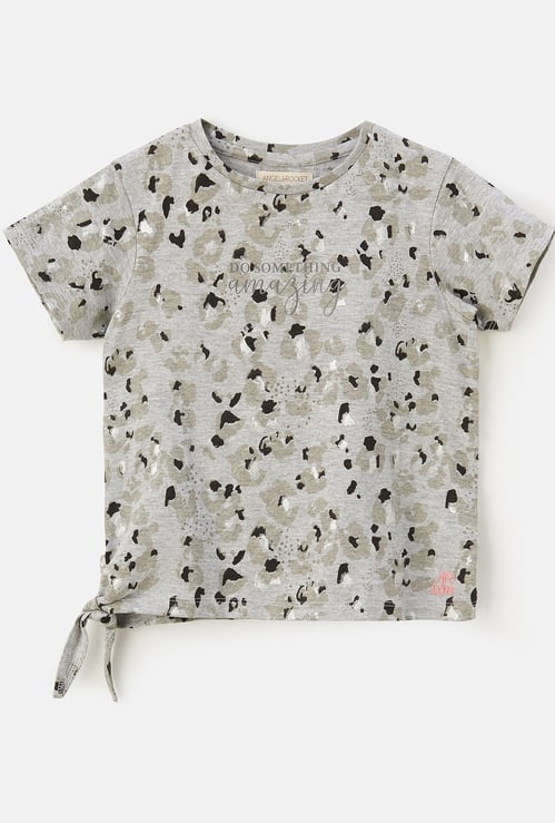 ANGEL & ROCKET Girls Printed Round Neck T-shirt