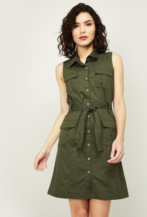 LATIN QUARTERS Women Solid Shirt Dress