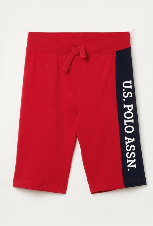 U.S. POLO ASSN. KIDS Boys Printed Elasticated Shorts
