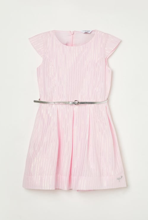 U.S. POLO ASSN. KIDS Girls Striped Fit and Flare Dress