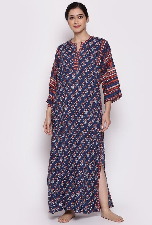 BIBA Women Printed Maxi Night Dress