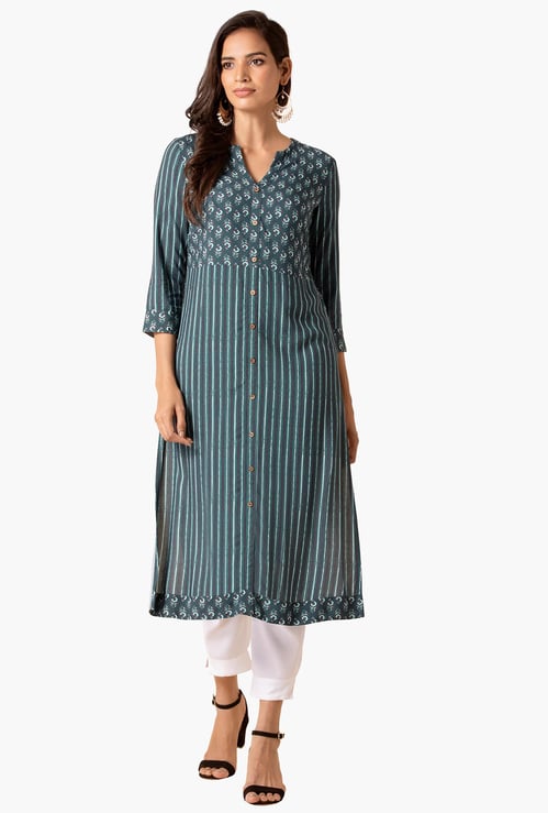 INDYA Women Printed Straight Kurta