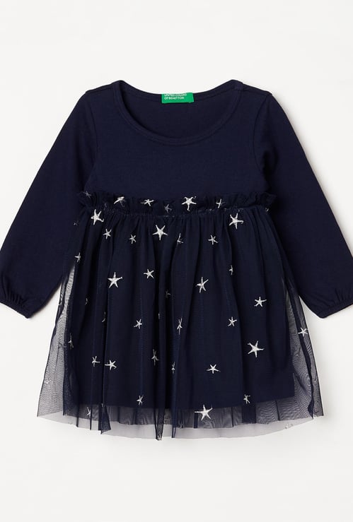 UNITED COLORS OF BENETTON Girls Printed Layered Dress