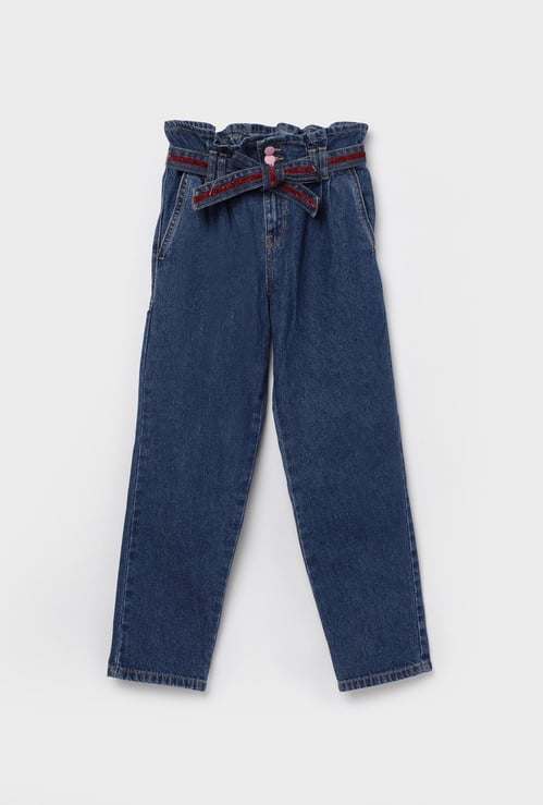 UNITED COLORS OF BENETTON Girls Dark-Washed Regular Fit Jeans