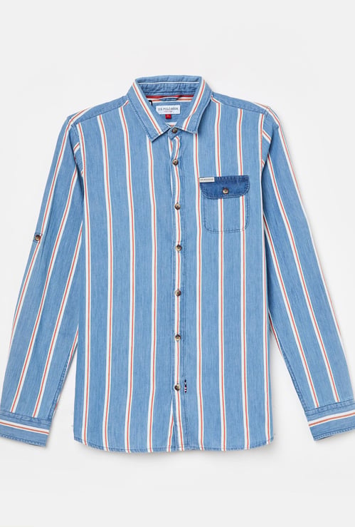 U.S. POLO ASSN. KIDS Boys Striped Shirt