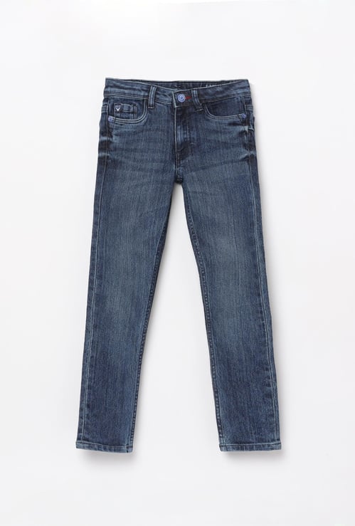 ALLEN SOLLY Boys Stonewashed Regular Fit Jeans