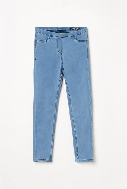 ALLEN SOLLY Girls Solid Skinny Fit Jeggings