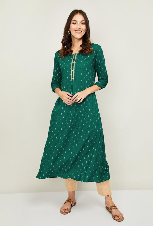 SPAN Women Printed A-Line Kurta