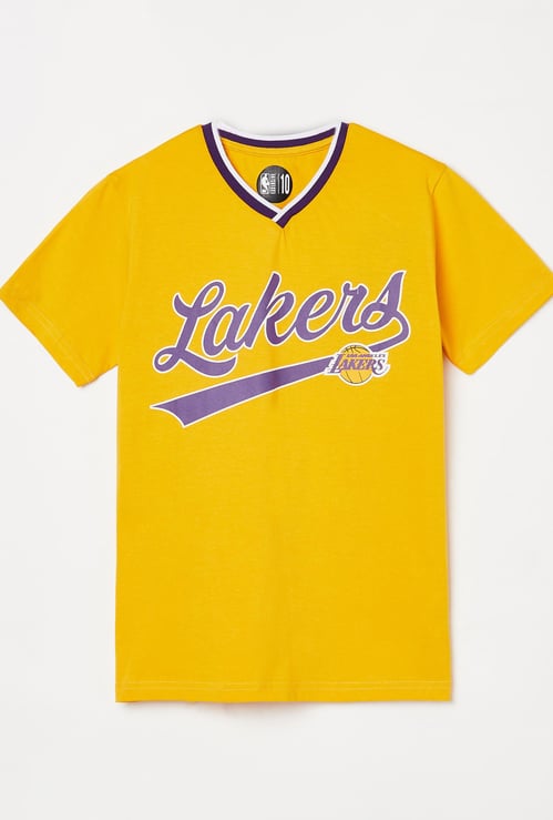 NBA Boys Typographic Print Crew Neck T-shirt