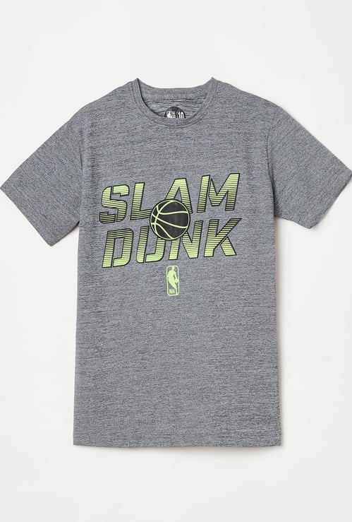 NBA Boys Typographic Print Crew Neck T-shirt