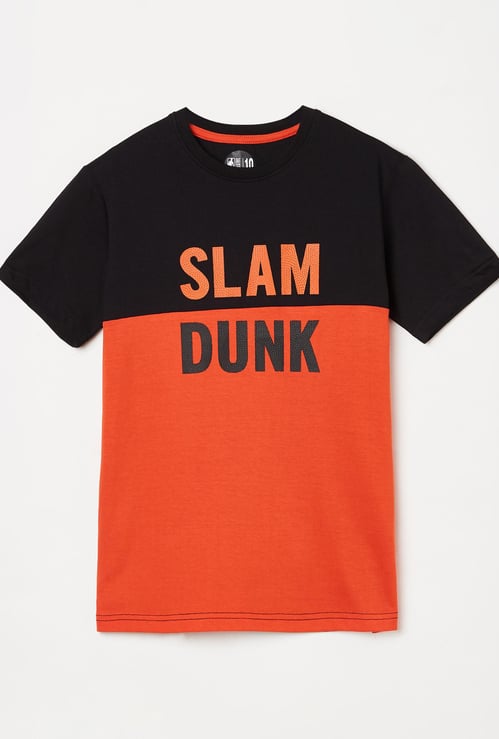 NBA Boys Typographic Print Crew Neck T-shirt
