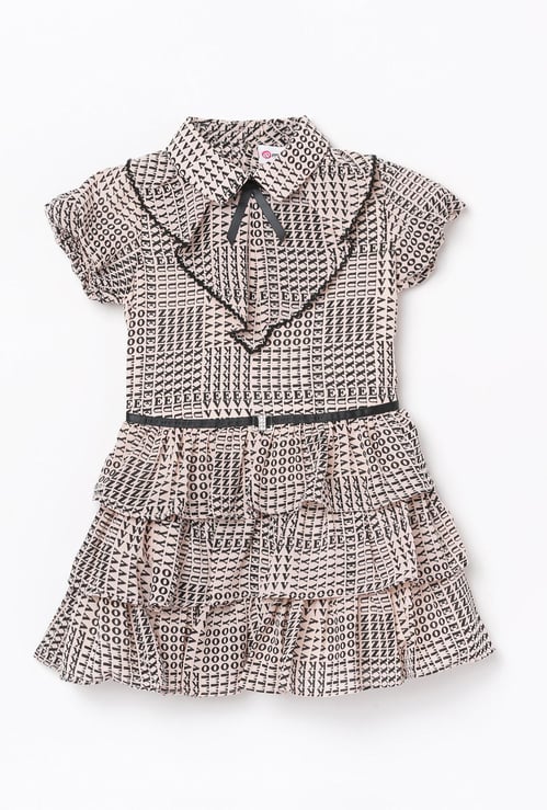 PEPPERMINT Girls Printed Tiered A-Line Dress
