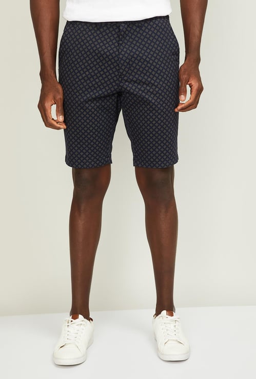 T-BASE Men Printed Regular Fit City Shorts