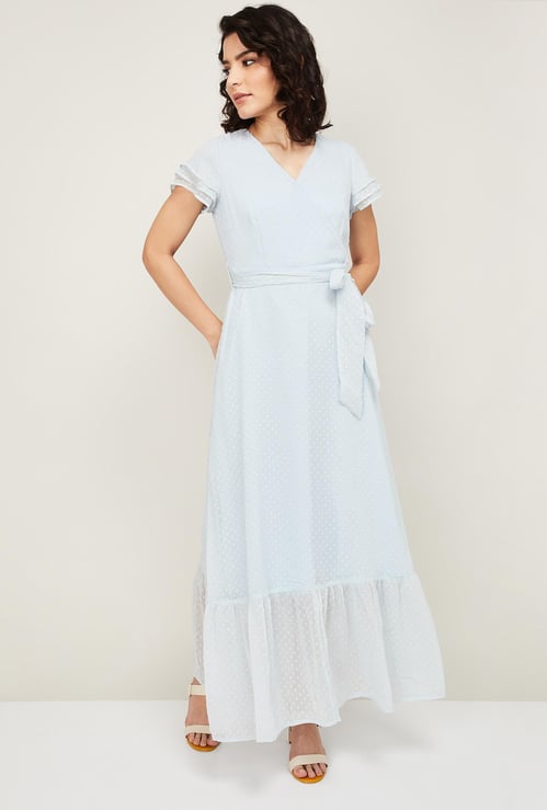 FABALLEY Women Textured Maxi Dress