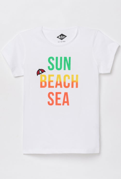 LEE COOPER JUNIORS Girls Printed Round Neck T-shirt