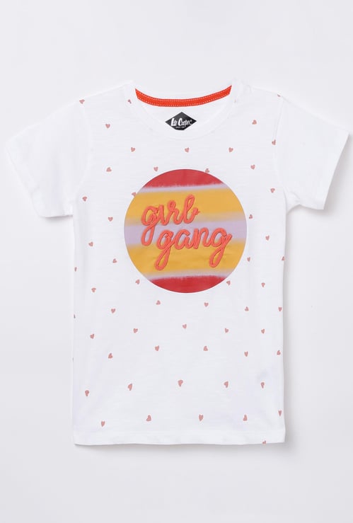 LEE COOPER JUNIORS Girs Printed Round Neck T-shirt