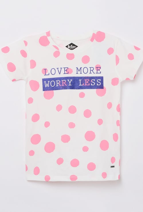 LEE COOPER JUNIORS Girls Printed Round Neck T-shirt