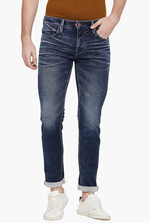 KILLER Men Stonewashed Slim Straight Jeans