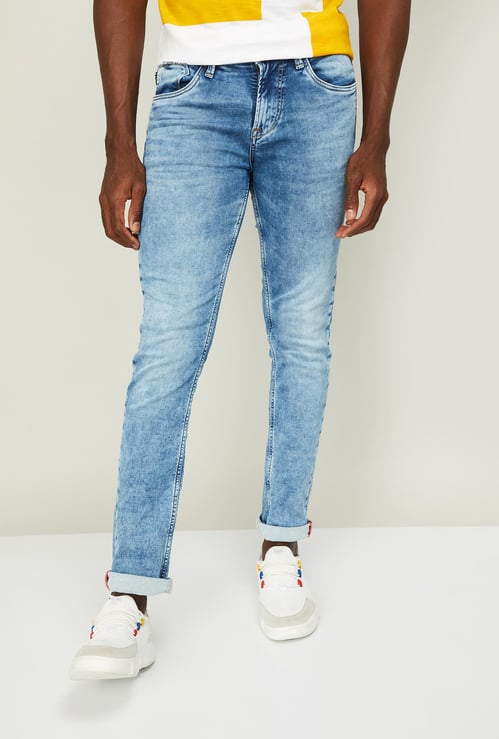 KILLER Men Stonewashed Slim Straight Jeans