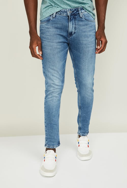 KILLER Men Stonewashed Slim Tapered Jeans