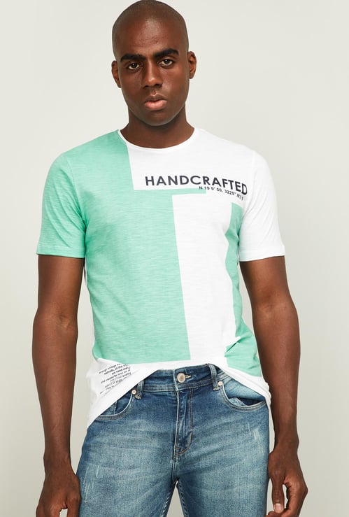 KILLER Men Colourblocked Regular Fit Crew Neck T-shirt