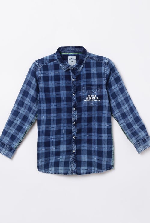 LEE COOPER JUNIORS Boys Checked Regular Fit Casual Shirt