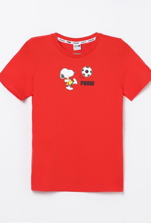 PUMA Boys Printed Crew Neck T-shirt