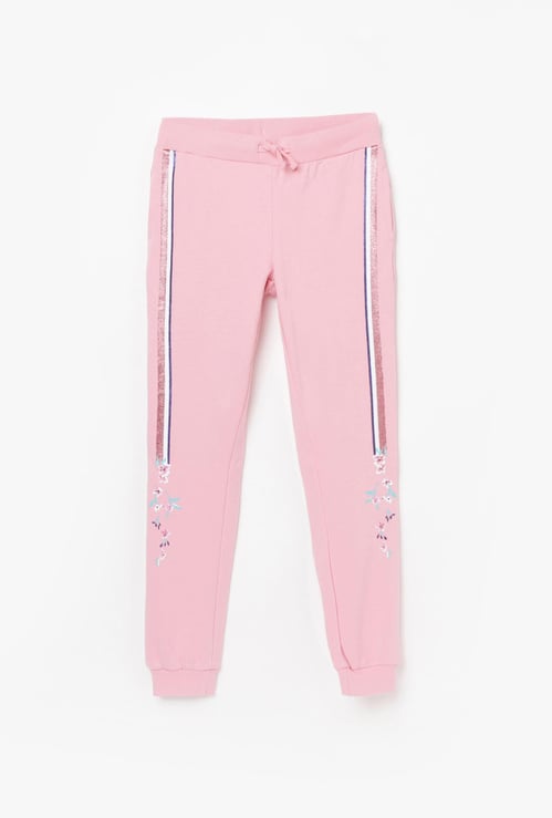 U.S. POLO ASSN. KIDS Girls Printed Drawstring Waist Track Pants